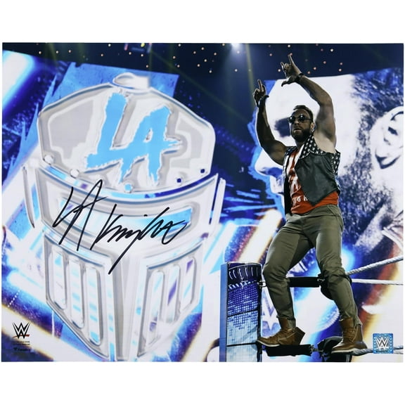 LA Knight WWE Autographed 16" x 20" Standing on Ropes Photograph - Fanatics Authentic Certified