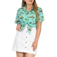thumbnail image 1 of LA LEELA Button Down Shirt for Women Summer Shirt Cotton Linen Effect Summer Blouses Beach Party Short Sleeve Tropical Vacation Button up Shirts for Women S Sea, Palm, 1 of 5