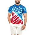 thumbnail image 1 of LA LEELA Men's 4th of July Patriotic US American Flag Tshirt Short Sleeve Tie Dye Tee Crewneck Cotton T-Shirts Shirts for Men L Stars, Blue, 1 of 5