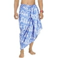 thumbnail image 1 of LA LEELA Men's Bath Trunk Swimwear Sarong Pareo Beach Wrap One Size Leaves, Dark Blue Summer Vacation Party, 1 of 4