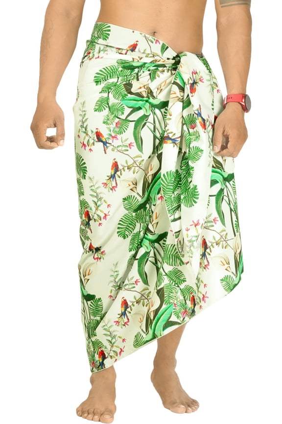 Men's Bath Trunk Swimwear Sarong Pareo Beach Wrap One Size Parakeet, Tropical Summer Vacation Party