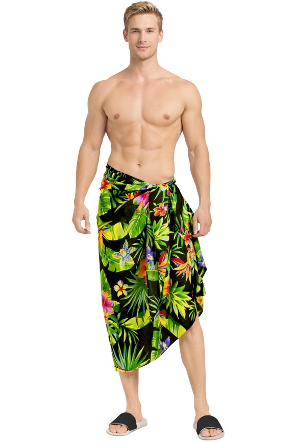 Men's Bath Trunk Swimwear Sarong Pareo Beach Wrap One Size Sable, Floral Summer Vacation Party
