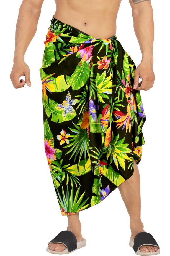 Men's Bath Trunk Swimwear Sarong Pareo Beach Wrap One Size Sable, Floral Summer Vacation Party