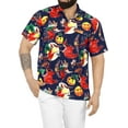 thumbnail image 1 of LA LEELA Men's Button Down Short Sleeve Summer Caribbean Party Shirt Vacation Halloween Costumes Hawaiian Shirts for Men XL Scary Theme Night Blue, 1 of 6