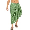 thumbnail image 1 of LA LEELA Men's Cotton Linen Effect Swimwear Beach Cover Up Swimsuit Pareo Wrap Sulu Sarong For Men One Size Emerald, Flamingo Summer Vacation, 1 of 5