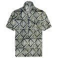 thumbnail image 1 of LA LEELA Men's Front Pocket Hawaiian Vacation Shirts Button Down Summer Beaches Tops Short Sleeve Stylish Hawaii Shirts Men XL Aztec, Black, 1 of 7