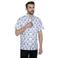 thumbnail image 1 of LA LEELA Men's Hawaiian Shirt Fashion Button Down Short Sleeves Holidays Aloha Party Casual Tops Summer Beaches Shirts for Men XL White Boat, 1 of 6