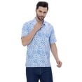 thumbnail image 1 of LA LEELA Men's Hawaiian Shirt Trendy Casual Beach Shirts Short Sleeve Button Down Untuckit Shirts for Men XL Floral, Blue, 1 of 6