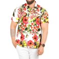 thumbnail image 1 of LA LEELA Men's Hawaiian Shirt Tropical Floral Short Sleeve Casual Button Down Beach Shirts for Men Summer L Liberty Wild Flowers, Beige, 1 of 6