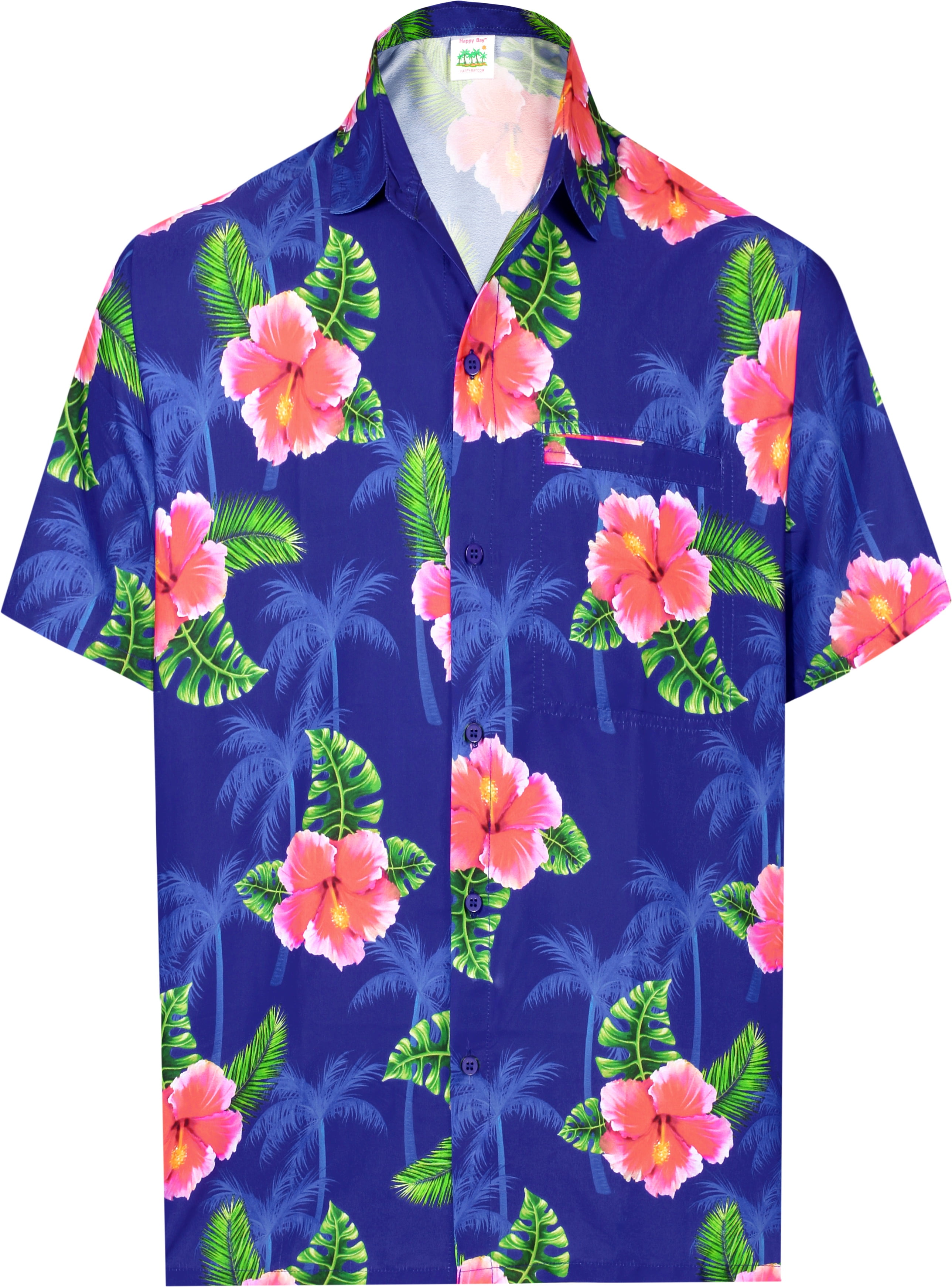 LA LEELA Men's Hawaiian Shirts Short Sleeve Button Down Shirt Floral ...