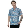 thumbnail image 1 of LA LEELA Men's Hawaiian Shirts Short Sleeve Button Down Shirt Men's Hawaii Shirts Boho Vacation Summer Beach Shirts for Men S Water Surf, Blue, 1 of 6