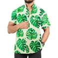 thumbnail image 1 of LA LEELA Men's Hawaiian Shirts Short Sleeve Button Down Shirt Men's Holiday Shirts Summer Beach Casual Aloha Shirts for Men Funny XXL Pear, Leaves, 1 of 5