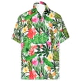 thumbnail image 1 of LA LEELA Men's Hawaiian Shirts Short Sleeve Button Down Shirt Floral Shirt Men Boho Vacation Casual Summer Beach Shirts for Men Funny M Leafy Garden, White, 1 of 7