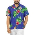 thumbnail image 1 of LA LEELA Men's Hawaiian Shirts Short Sleeve Button Down Shirt Floral Shirt Men Casual Beach Vacation Hawaii Island Shirts for Men Funny 4XL Hibiscus Monstera Leafs, Blue For Dad, 1 of 6