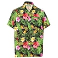 thumbnail image 1 of LA LEELA Men's Hawaiian Shirts Short Sleeve Button Down Shirt Floral Shirt Men Casual Holiday Summer Tropical Shirts for Men Funny XS Leafy Garden, Black, 1 of 7
