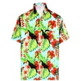 thumbnail image 1 of LA LEELA Men's Hawaiian Shirts Short Sleeve Button Down Shirt Floral Shirt Men Casual Vacation Summer Tropical Shirts for Men Funny M Toucan, Autumn Green, 1 of 6