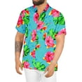 thumbnail image 1 of LA LEELA Men's Hawaiian Shirts Short Sleeve Button Down Shirt Men's Casual Shirts Vacation Tropical Beach Summer Party Shirts for Men Funny 4XL Ocean Floral, Blue, 1 of 4