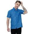 thumbnail image 1 of LA LEELA Men's Hawaiian Shirts Short Sleeve Button Down Shirt Men's Hawaii Shirts Boho Vacation Casual Summer Beach Shirts for Men Funny M Pineapple Checks, Royal Blue, 1 of 6