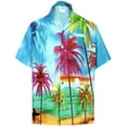 thumbnail image 1 of LA LEELA Men's Hawaiian Shirts Short Sleeve Button Down Shirt Men's Holiday Shirts Summer Beach Casual Aloha Tropical Shirts for Men Funny S Palm Evening, Blue, 1 of 7