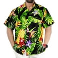 thumbnail image 1 of LA LEELA Men's Hawaiian Shirts Short Sleeve Button Down Shirt Men's Party Shirts Casual Holiday Summer Tropical Island Shirts for Men Funny L Floral Pineapple, Black, 1 of 5