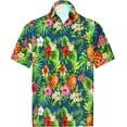 thumbnail image 1 of LA LEELA Men's Hawaiian Shirts Short Sleeve Button Down Shirt Men's Party Shirts Casual Vacation Summer Tropical Island Shirts for Men Funny XL Lapis, Floral, 1 of 7