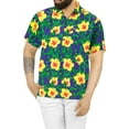 thumbnail image 1 of LA LEELA Men's Hawaiian Shirts Short Sleeve Button Down Shirt Men's Summer Shirts Casual Beach Holiday Hawaii Island Shirts for Men Funny XXL Floral, Blue, 1 of 4