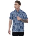 thumbnail image 1 of LA LEELA Men's Hawaiian Shirts Short Sleeve Button Down Shirt Men's Summer Shirts Linen Effect Casual Beach Holiday Hawaii Island Shirts for Men L Landscape, Blue, 1 of 6