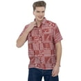thumbnail image 1 of LA LEELA Men's Hawaiian Shirts Short Sleeve Button Down Shirt Men's Summer Shirts Linen Effect Casual Beach Holiday Hawaii Island Shirts for Men M Landscape, Red, 1 of 6