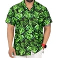 thumbnail image 1 of LA LEELA Men's Hawaiian Shirts Short Sleeve Button Down Shirt Men's Tropical Shirts Casual Holiday Summer Party Shirts for Men Funny 4XL Forest, Leaves, 1 of 6