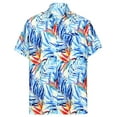 thumbnail image 1 of LA LEELA Men's Hawaiian Shirts Short Sleeve Button Down Shirt Men's Vacation Shirts Summer Beach Casual Aloha Shirts for Men Funny S Tropical Leaves, Blue, 1 of 7