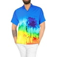 thumbnail image 1 of LA LEELA Men's Hawaiian Shirts Short Sleeve Button Down Shirt Mens Casual Shirts Holiday Tropical Beach Summer Party Shirts for Men Funny M Forest, Blue, 1 of 6