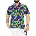 thumbnail image 1 of LA LEELA Men's Hawaiian Shirts Short Sleeve Button Down Shirt Mens Casual Shirts Holiday Tropical Beach Summer Party Shirts for Men Funny XXL Parrot Palm, Royal Blue, 1 of 5