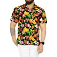 thumbnail image 1 of LA LEELA Men's Hawaiian Shirts Short Sleeve Button Down Shirt Mens Casual Shirts Vacation Tropical Beach Summer Party Shirts for Men Funny M Mix Fruits, Black, 1 of 5
