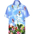 thumbnail image 1 of LA LEELA Men's Hawaiian Shirts Short Sleeve Button Down Shirt Mens Casual Shirts Vacation Tropical Beach Summer Party Shirts for Men Funny XL Cockatoo Birds, Blue, 1 of 6