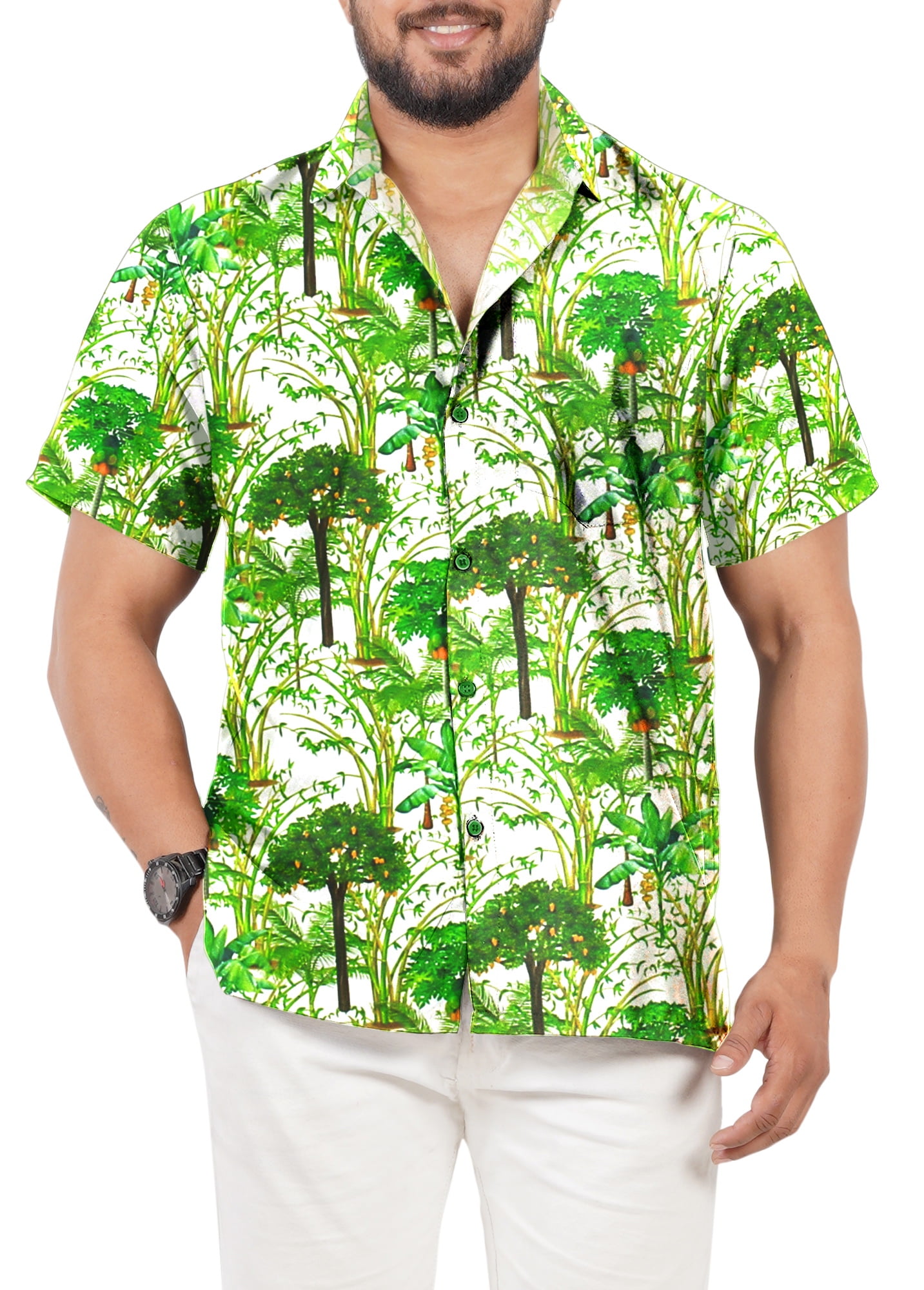 LA Leela Men's Hawaiian Shirt – Lightweight, Breathable Summer Beach Shirt - View #4