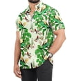 thumbnail image 1 of LA LEELA Men's Hawaiian Shirts Short Sleeve Button Down Shirt Mens Hawaii Shirts Boho Holiday Casual Summer Beach Shirts for Men Funny M Shamrock, Tropical, 1 of 5