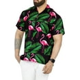 thumbnail image 1 of LA LEELA Men's Hawaiian Shirts Short Sleeve Button Down Shirt Mens Hawaii Shirts Boho Vacation Casual Summer Beach Shirts for Men Funny L Wading Bird Leaf, Black, 1 of 6