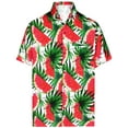 thumbnail image 1 of LA LEELA Men's Hawaiian Shirts Short Sleeve Button Down Shirt Mens Holiday Shirts Summer Beach Casual Aloha Tropical Shirts for Men Funny L All Watermelon Slice, Red, 1 of 6