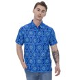 thumbnail image 1 of LA LEELA Men's Hawaiian Shirts Short Sleeve Button Down Shirt Mens Summer Holiday Beach Shirts Casual Aloha Tropical Shirts for Men Funny L Ethnic Print, Blue, 1 of 6