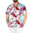 thumbnail image 1 of LA LEELA Men's Hawaiian Shirts Short Sleeve Button Down Shirt Mens Summer Shirts Casual Beach Holiday Hawaii Island Shirts for Men Funny 4XL Tropical Leaves, Blue, 1 of 6