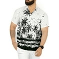 thumbnail image 1 of LA LEELA Men's Hawaiian Shirts Short Sleeve Button Down Shirt Mens Summer Shirts Casual Beach Holiday Hawaii Island Shirts for Men Funny 5XL Sea Palm Tree, White, 1 of 6