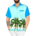 thumbnail image 1 of LA LEELA Men's Hawaiian Shirts Short Sleeve Button Down Shirt Mens Summer Shirts Casual Beach Vacation Hawaii Island Shirts for Men Funny M Palm Tree, Blue, 1 of 6