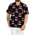 thumbnail image 1 of LA LEELA Men's Hawaiian Shirts Short Sleeve Button Down Shirt Mens Tropical Shirts Casual Holiday Summer Party Caribbean Shirts for Men Funny XXL Flamingo Love, Blacks From Kids, 1 of 5