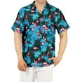 thumbnail image 1 of LA LEELA Men's Hawaiian Shirts Short Sleeve Button Down Shirt Mens Vacation Shirts Summer Beach Casual Tropical Shirts for Men Funny S Astronaut, Flamingo, 1 of 5