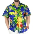 thumbnail image 1 of LA LEELA Men's Hawaiian Shirts Short Sleeve Button Down Shirt Mens Vacation Shirts Summer Beach Casual Tropical Shirts for Men Funny XXL Floral Pineapple, Royal Blue, 1 of 5