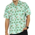 thumbnail image 1 of LA LEELA Men's Hawaiian Shirts Short Sleeve Summer Party Vacation Fashion Holidays Beach Stylish Button Down Shirt For Men XXL Fern, Flamingo, 1 of 6