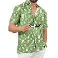 thumbnail image 1 of LA LEELA Men's Hawaiian Short Sleeve Beach Caribbean Cruise Shirt Fashion Halloween Costumes Button Up Shirts for Men XL Allover Bones Skull Green, 1 of 6