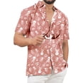 thumbnail image 1 of LA LEELA Men's Hawaiian Short Sleeve Button Down Summer Caribbean Shirt Vacation Halloween Costumes Party Shirts for Men L Allover Bones Skull Red, 1 of 6
