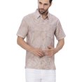 thumbnail image 1 of LA LEELA Men's Hawaiian Short Sleeve Button Down Shirt Mens Casual Shirts Vacation Camp Beach Summer Party Shirts for Men Funny S Allover Leafs, Brown, 1 of 6