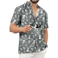 thumbnail image 1 of LA LEELA Men's Hawaiian Short Sleeve Summer Caribbean Party Shirt Holiday Halloween Costumes Button Down Shirts for Men XL Allover Bones Skull Grey, 1 of 6